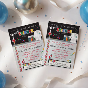 Invitación de cumpleaños de Mad Science