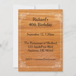 Invitación de cumpleaños de madera
