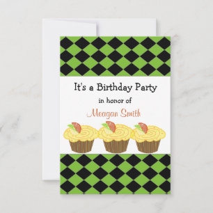 Invitación de cumpleaños de magdalena de limón