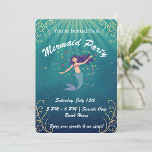 Invitación de cumpleaños de magia de sirena