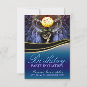 Invitación de cumpleaños de magia lunar en paz