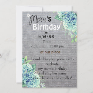 Invitación de cumpleaños de mamá