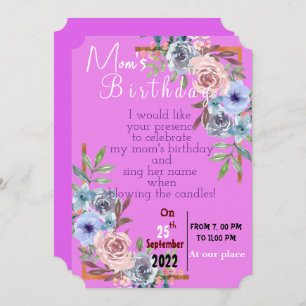 Invitación de cumpleaños de mamá