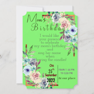 Invitación de cumpleaños de mamá