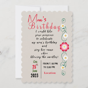 Invitación de cumpleaños de mamá