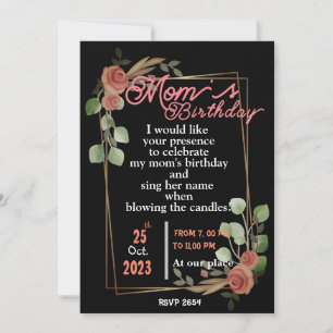 invitación de cumpleaños de mamá