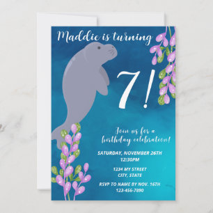 Invitación de cumpleaños de Manatee