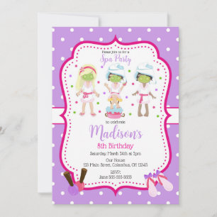 Invitación de cumpleaños de maquillaje de spa