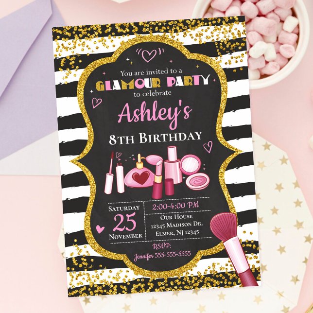 Invitación de cumpleaños de maquillaje / Fiesta de (Subido por el creador)