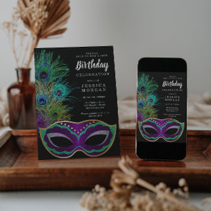 Invitación de cumpleaños de Mardi Gras de Nueva Or