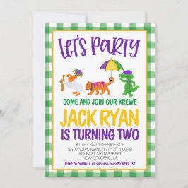 Invitación de cumpleaños de Mardi Gras Krewe