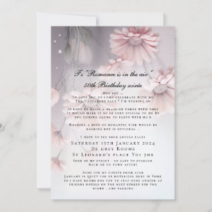 Invitación de cumpleaños de margarita rosa soñador