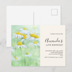 Invitación de cumpleaños de margaritas bonitas en