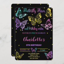 Invitación de cumpleaños de mariposa
