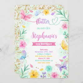 Invitación de cumpleaños de mariposa