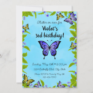 Invitación de cumpleaños de mariposa