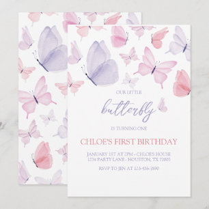 Invitación de cumpleaños de mariposa