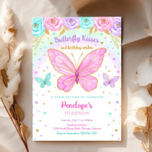 Invitación de cumpleaños de mariposa
