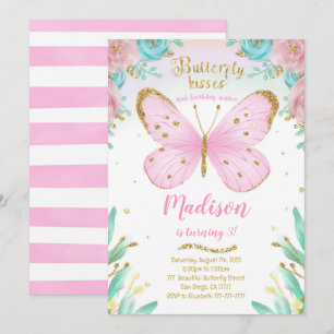 Invitación de cumpleaños de mariposa