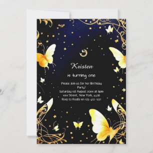 Invitación de cumpleaños de mariposa