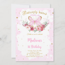 Invitación de cumpleaños de mariposa editable