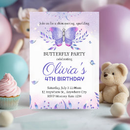 Invitación de cumpleaños de mariposa editable, mar