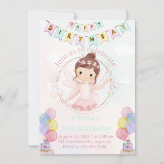Invitación de cumpleaños de mariposa editable para