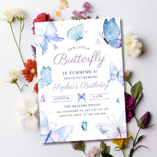 Invitación de cumpleaños de mariposa, mariposa de 