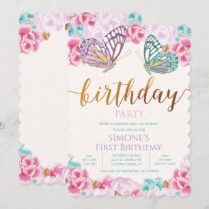 INVITACIÓN DE CUMPLEAÑOS DE MARIPOSA PARA CUALQUIE