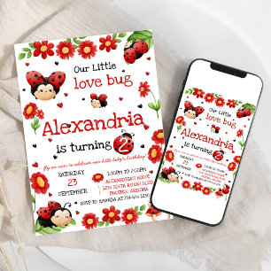 Invitación de cumpleaños de mariquita