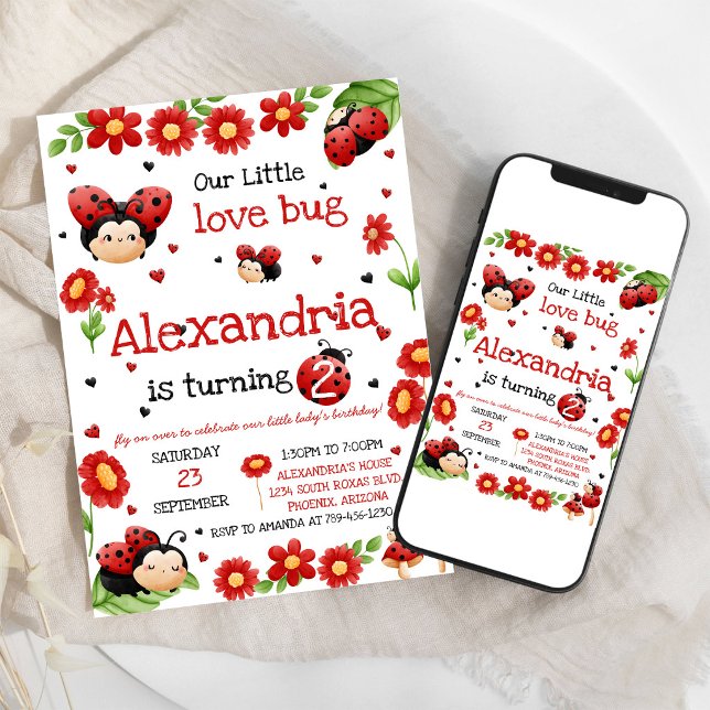 Invitación de cumpleaños de mariquita (Subido por el creador)