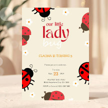 Invitación de cumpleaños de mariquita Daisy Fiesta