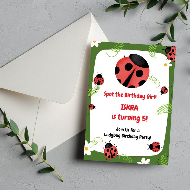 Invitación de cumpleaños de mariquita para niña ed (Subido por el creador)