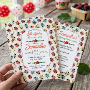 Invitación de cumpleaños de Mariquita Pequeña Colo