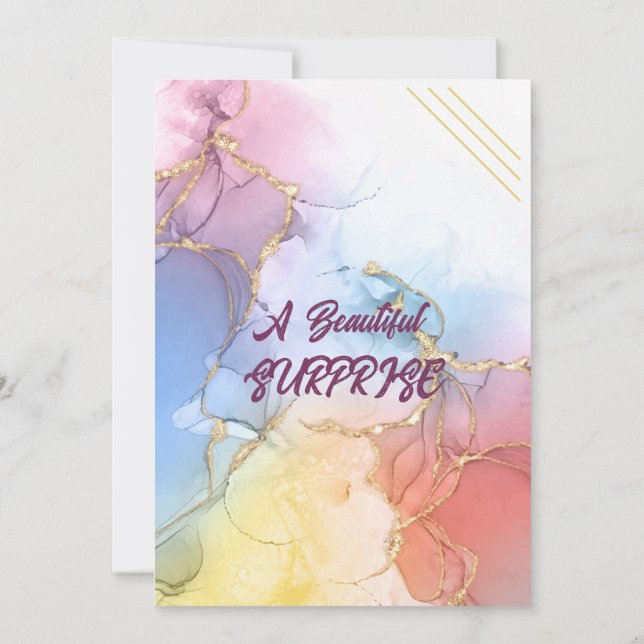 Invitación de cumpleaños de mármol elegante (Reverso)
