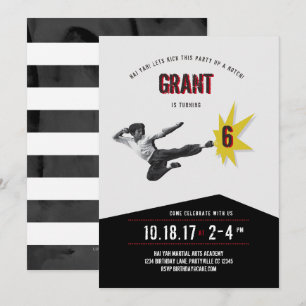 Invitación de cumpleaños de Martial Arts Kung Fu K