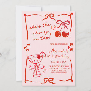 invitación de cumpleaños de martini de cereza dibu