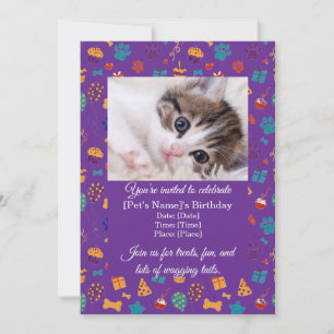 Invitación de cumpleaños de mascota personalizable
