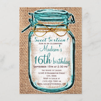 Invitación de cumpleaños de Mason Jar, país ruso