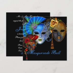 Invitación de cumpleaños de Masquerade Ball Sweet