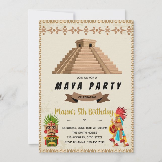 invitación de cumpleaños de Maya (Anverso)
