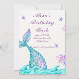 INVITACIÓN DE CUMPLEAÑOS DE MERMAID