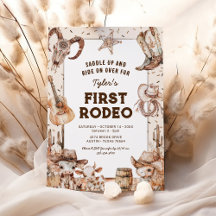 Invitación de cumpleaños de mi primer vaquero de r