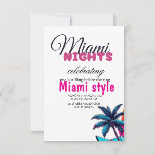 Invitación de cumpleaños de Miami Nights, par de v
