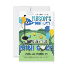 Invitación de cumpleaños de Mini Golf, Cumpleaños 