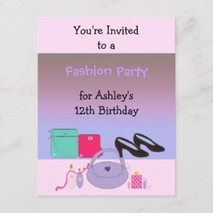 Invitación de cumpleaños de moda