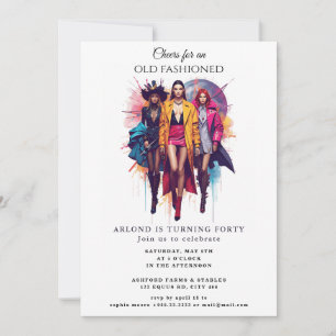 Invitación de cumpleaños "de moda antigua"
