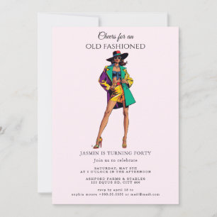 Invitación de cumpleaños "de moda antigua"