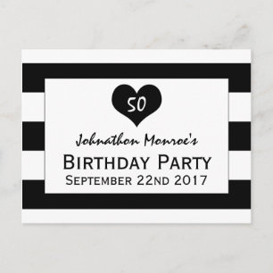 Invitación de cumpleaños de Moda moderna en blanco