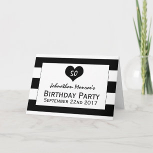 Invitación de cumpleaños de Moda moderna en blanco